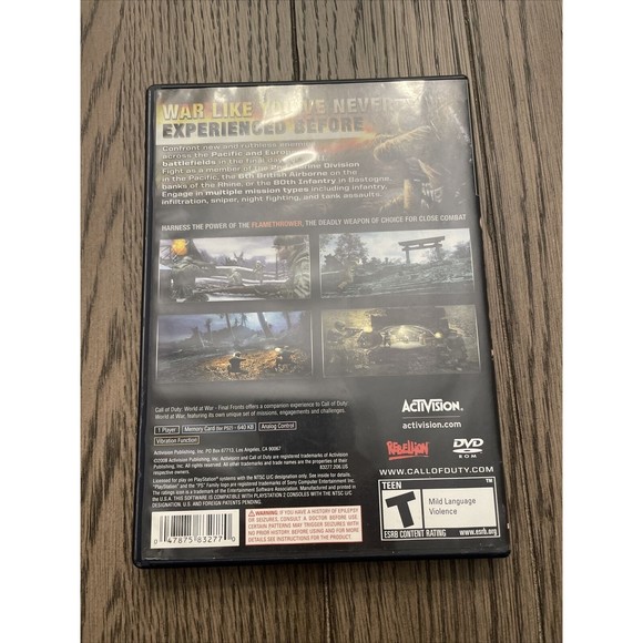 Call of Duty World at War Final Fronts Playstation 2 PS2 Blockbuster Stickers - Picture 6 of 6